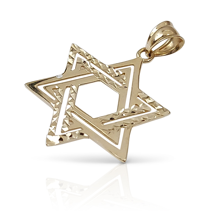 Gold-Star-of-David-pendant-made-of-double-stripe-1