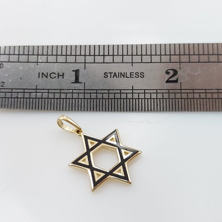 Gold-Star-of-David-pendant-with-black-enamel-1