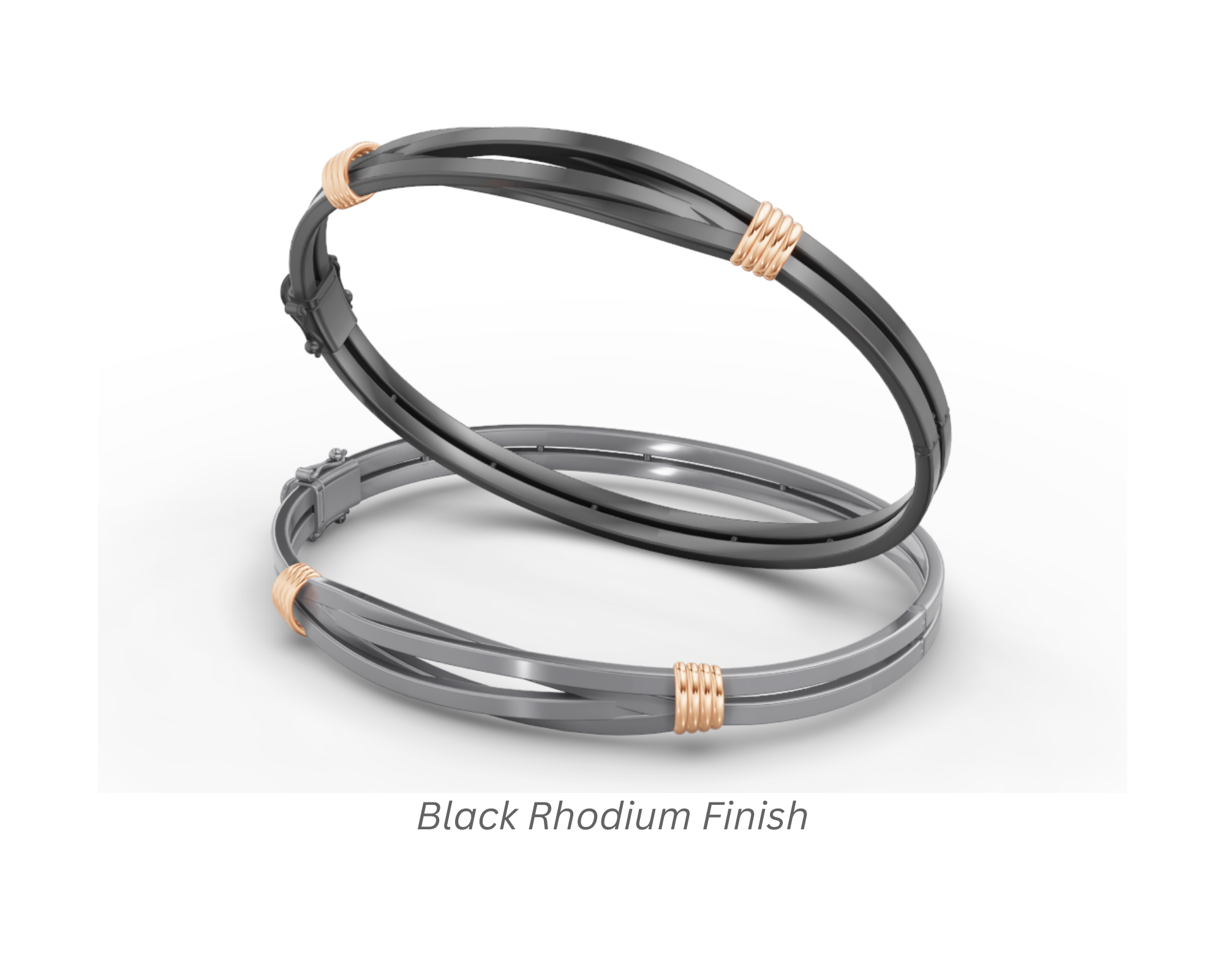 Black Rhodium Finish of 14k gold bracelet