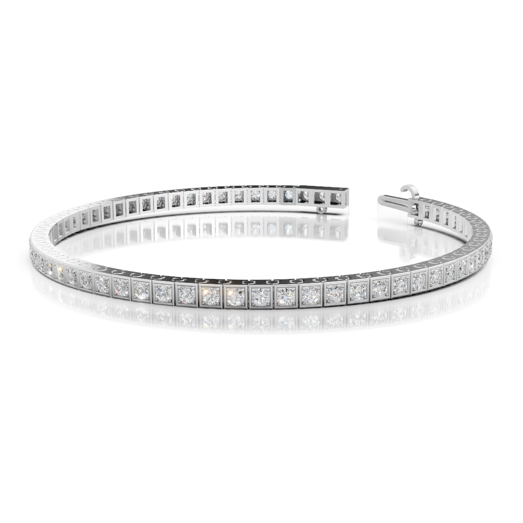 Classic Diamod set White gold Tennis Bracelet