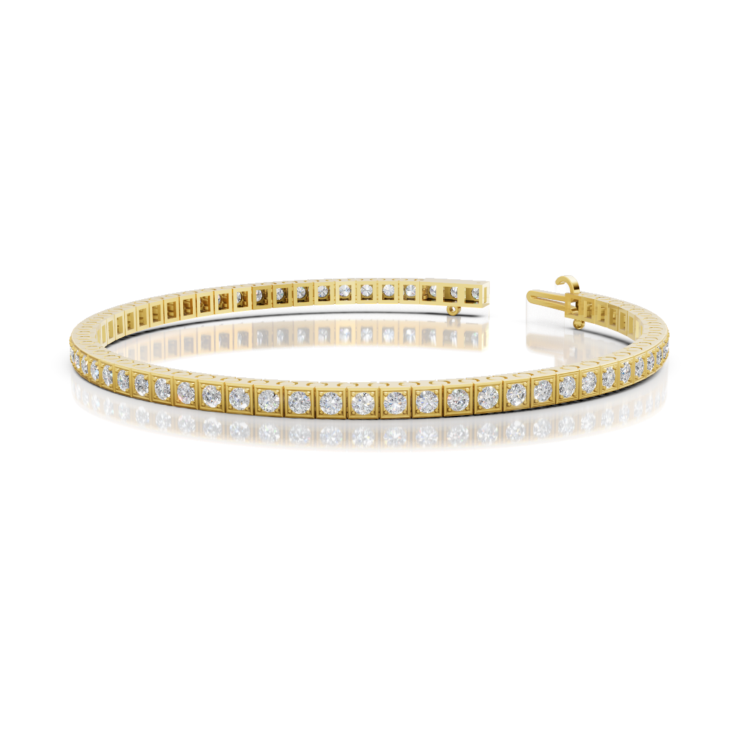 Yellow gold tennis bracelet